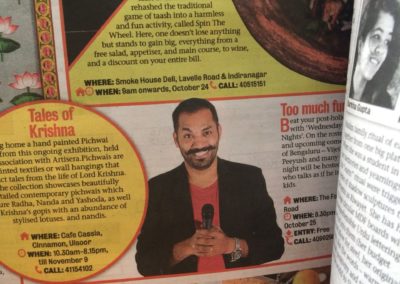 Mayandi Standup Comedian Bangalore | Featured in Bangalore Mirror Newspaper